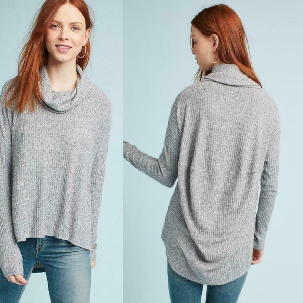 Anthropologie Saturday Sunday Brushed Cowl Neck‎ Pullover Sweater Top Size Small